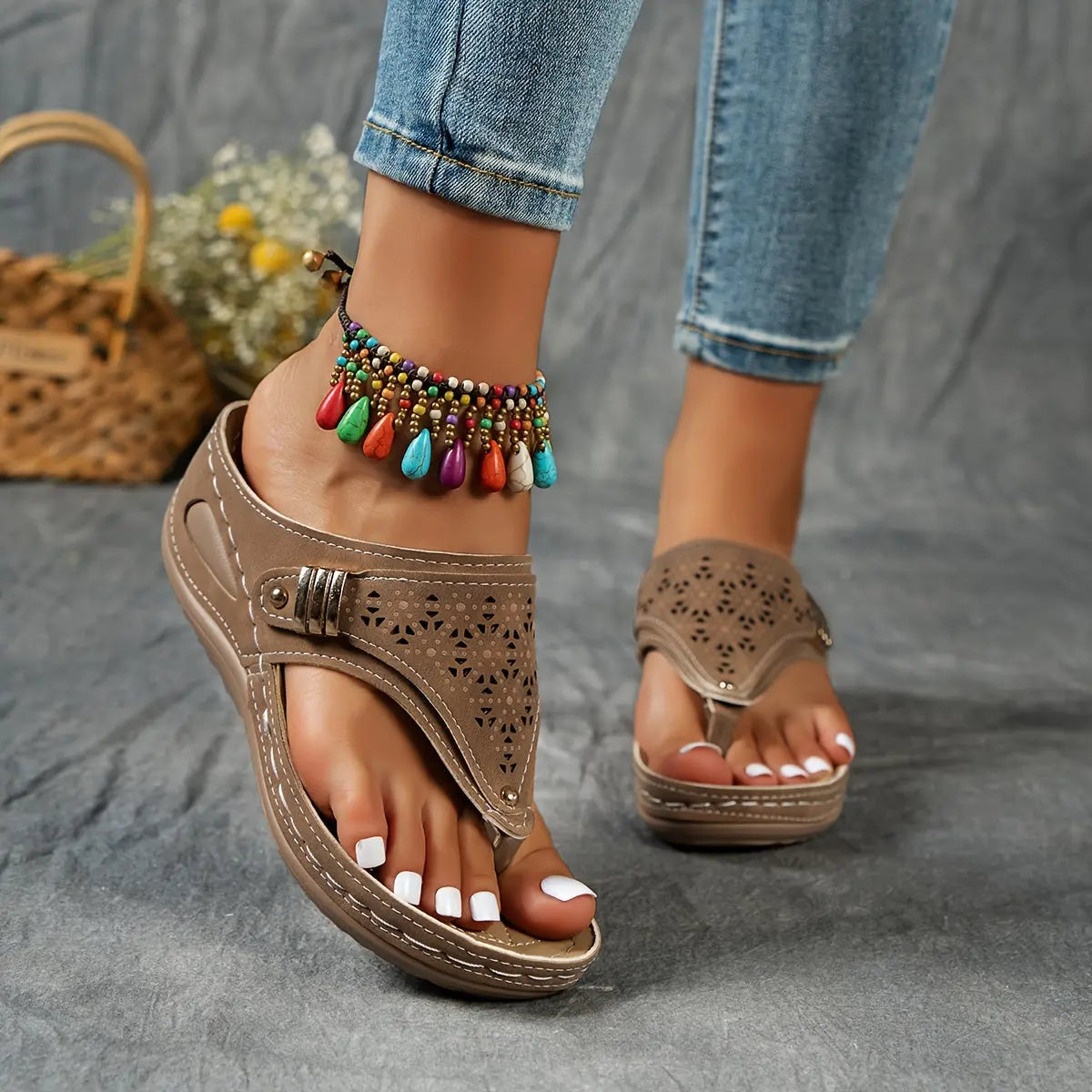 Élodie™ | Keil-Zehensandalen für Dame