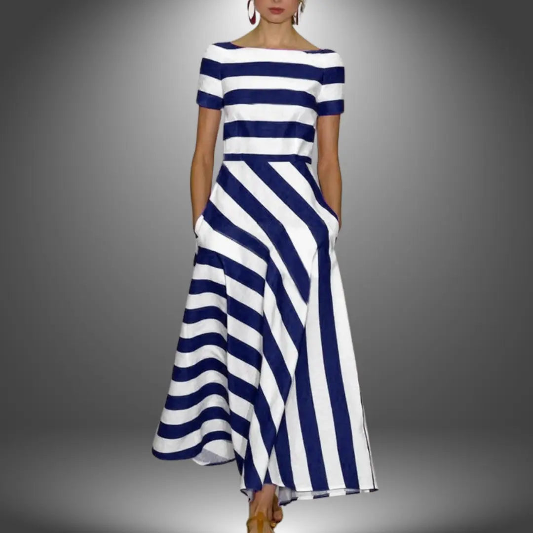 Montela™ | Gestreiftes Maxikleid – Handgefertigt