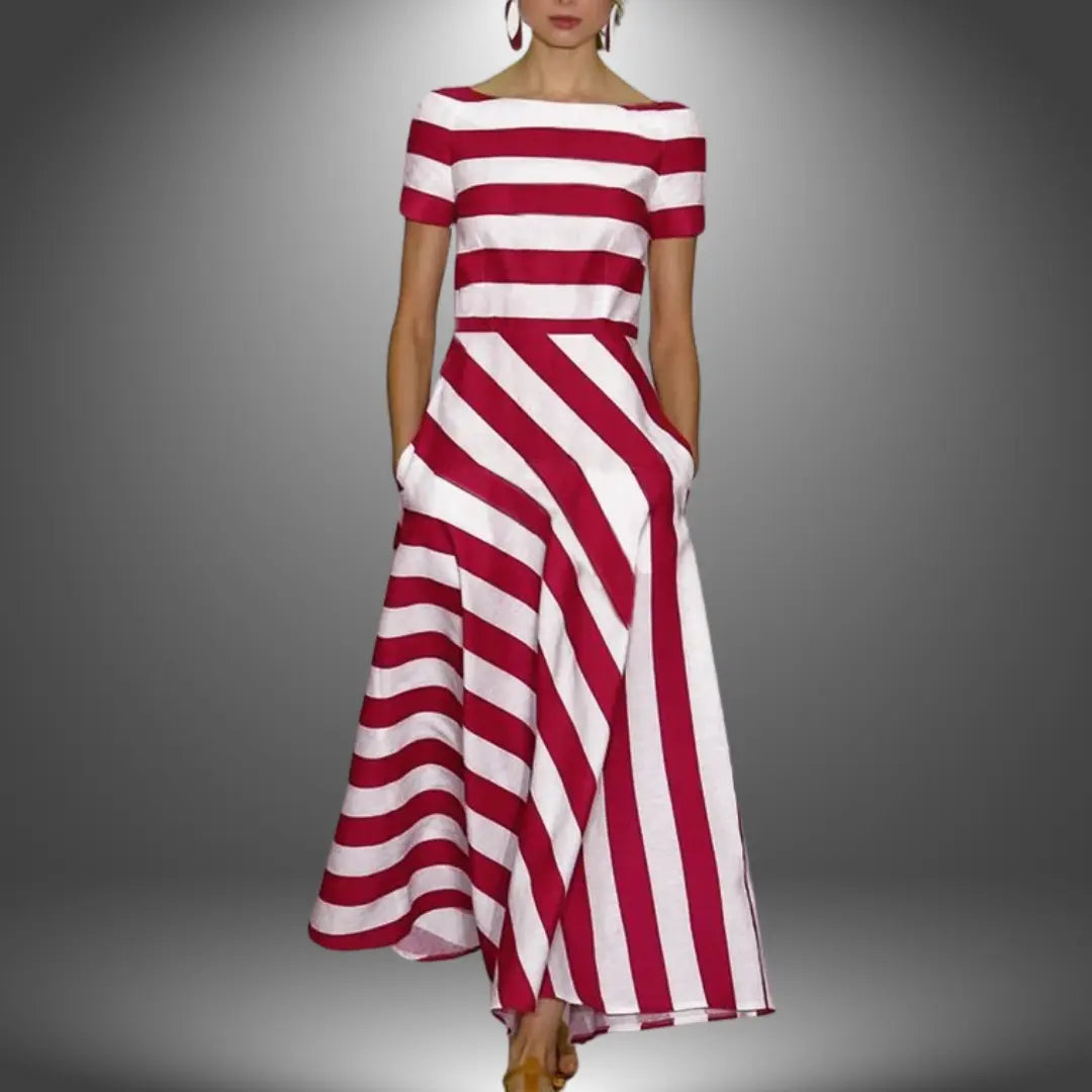 Montela™ | Gestreiftes Maxikleid – Handgefertigt