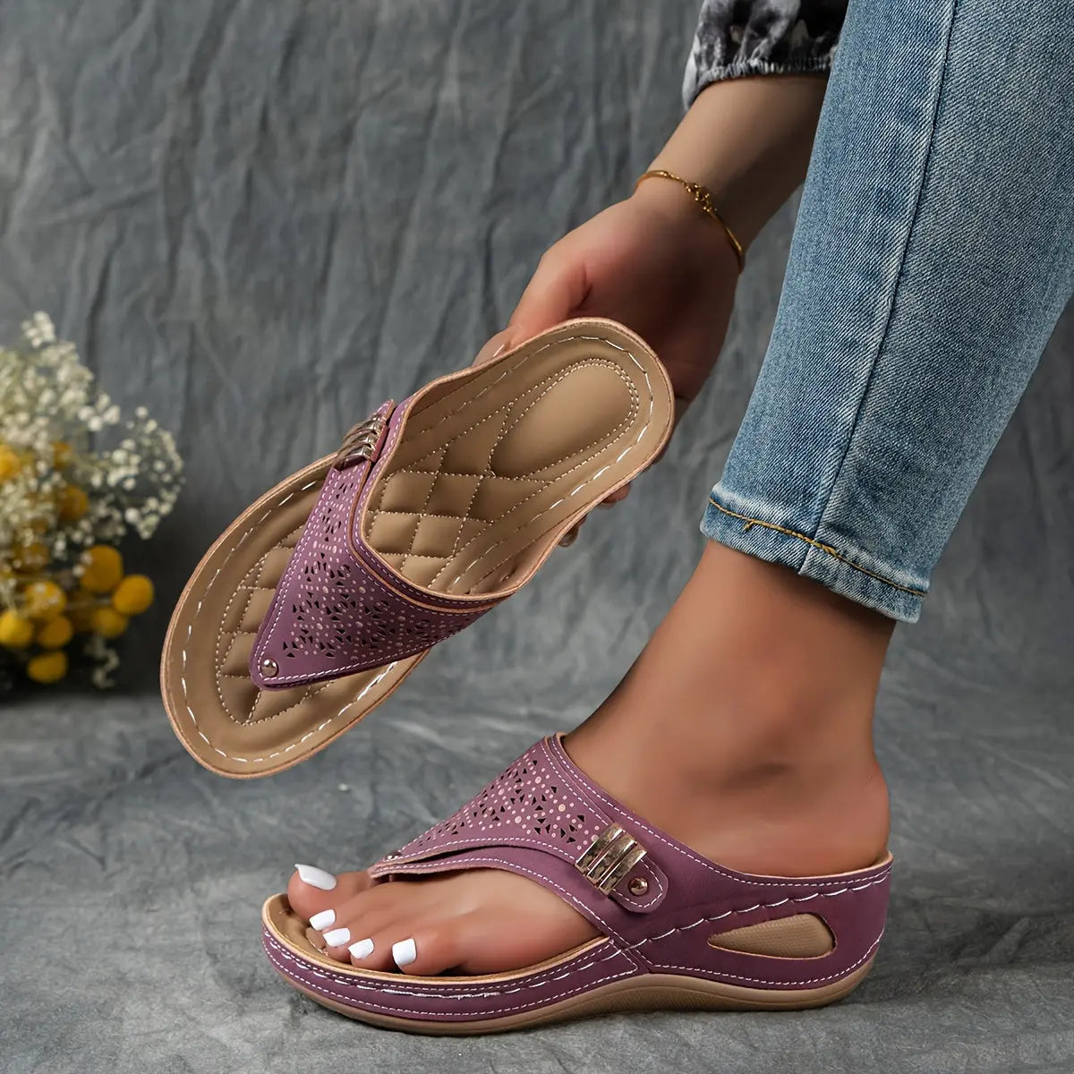 Élodie™ | Keil-Zehensandalen für Dame