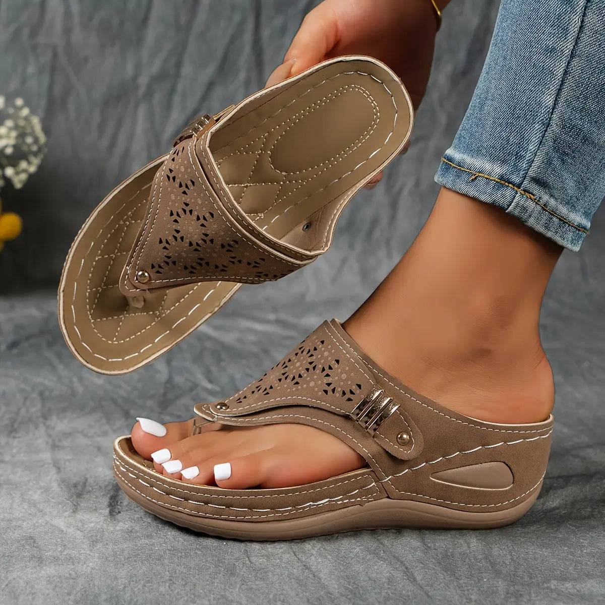 Élodie™ | Keil-Zehensandalen für Dame