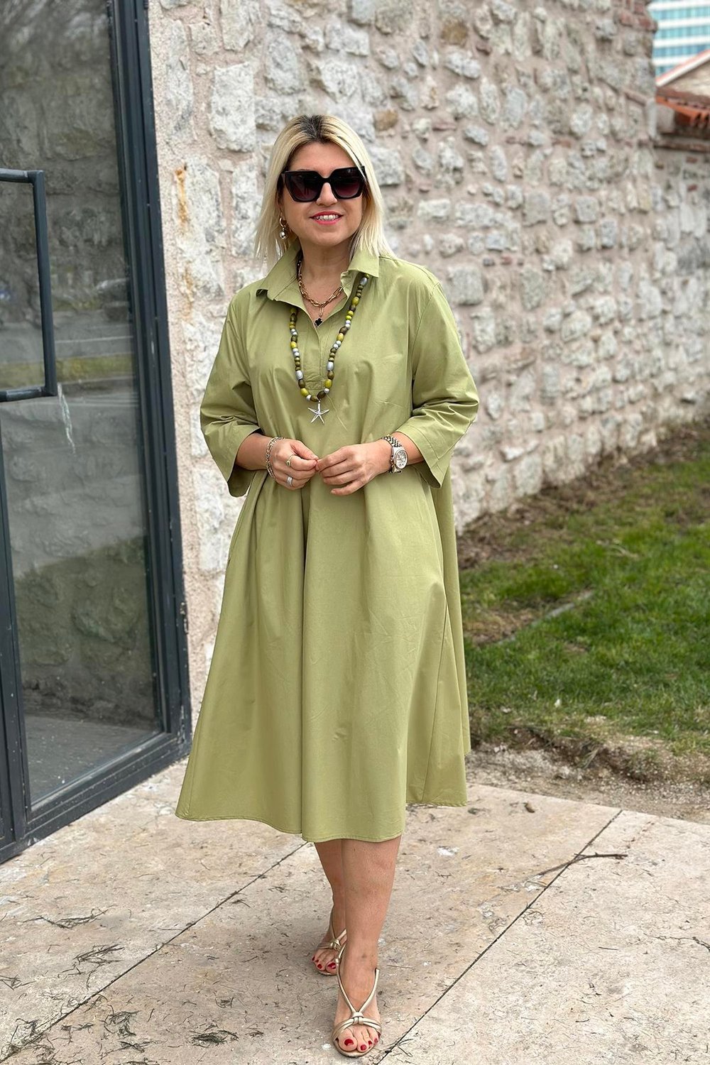 Élodie™ – Lockeres Baumwollkleid mit doppelten Taschen