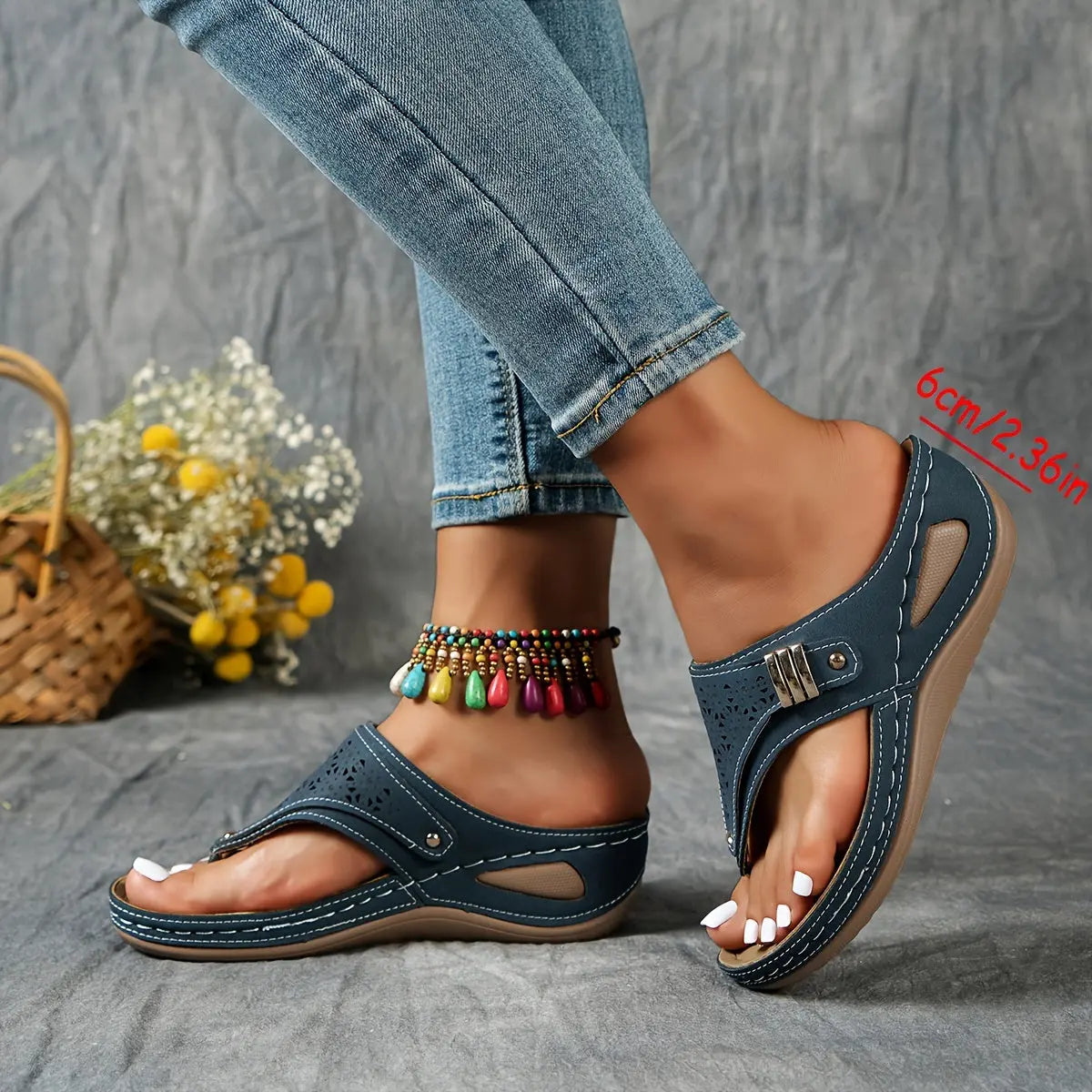 Élodie™ | Keil-Zehensandalen für Dame