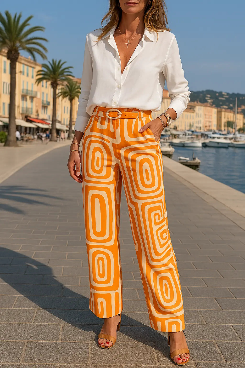 Camille™ | Elegantes 2-teiliges Set – Bluse & Gürtel inklusive