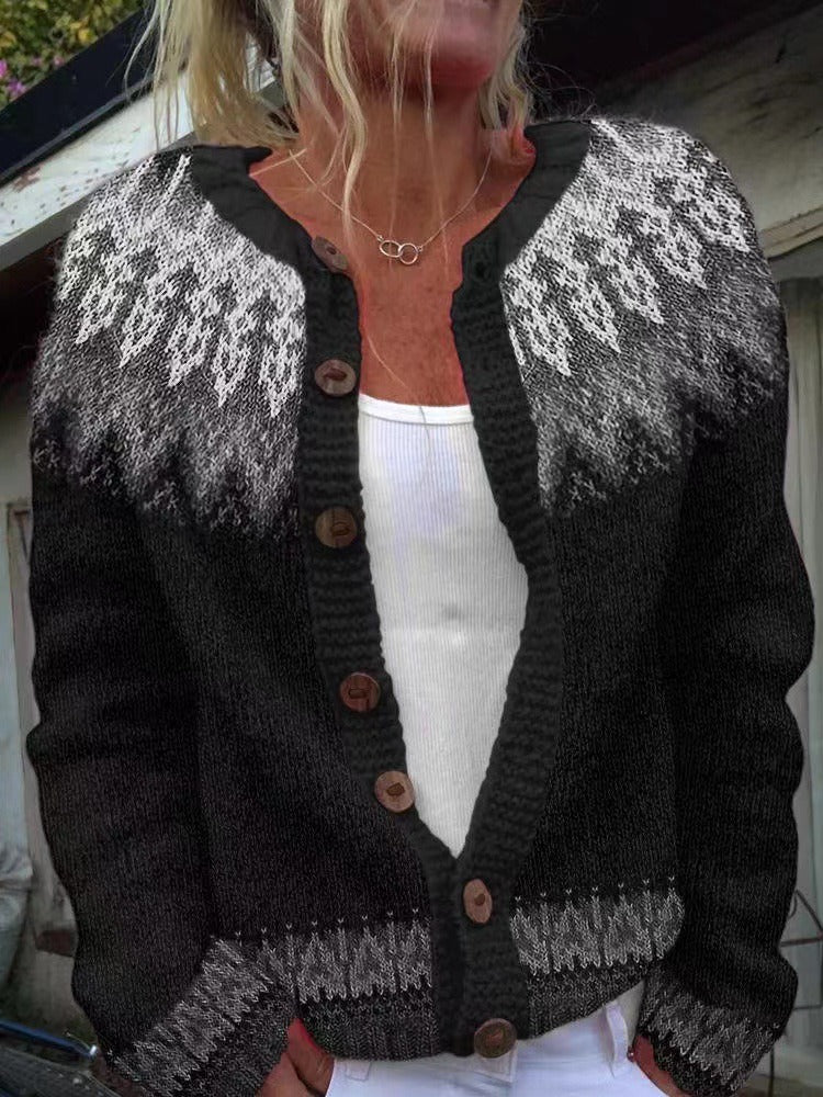 Nevaeh™ - Vintage Isländische Strickjacke