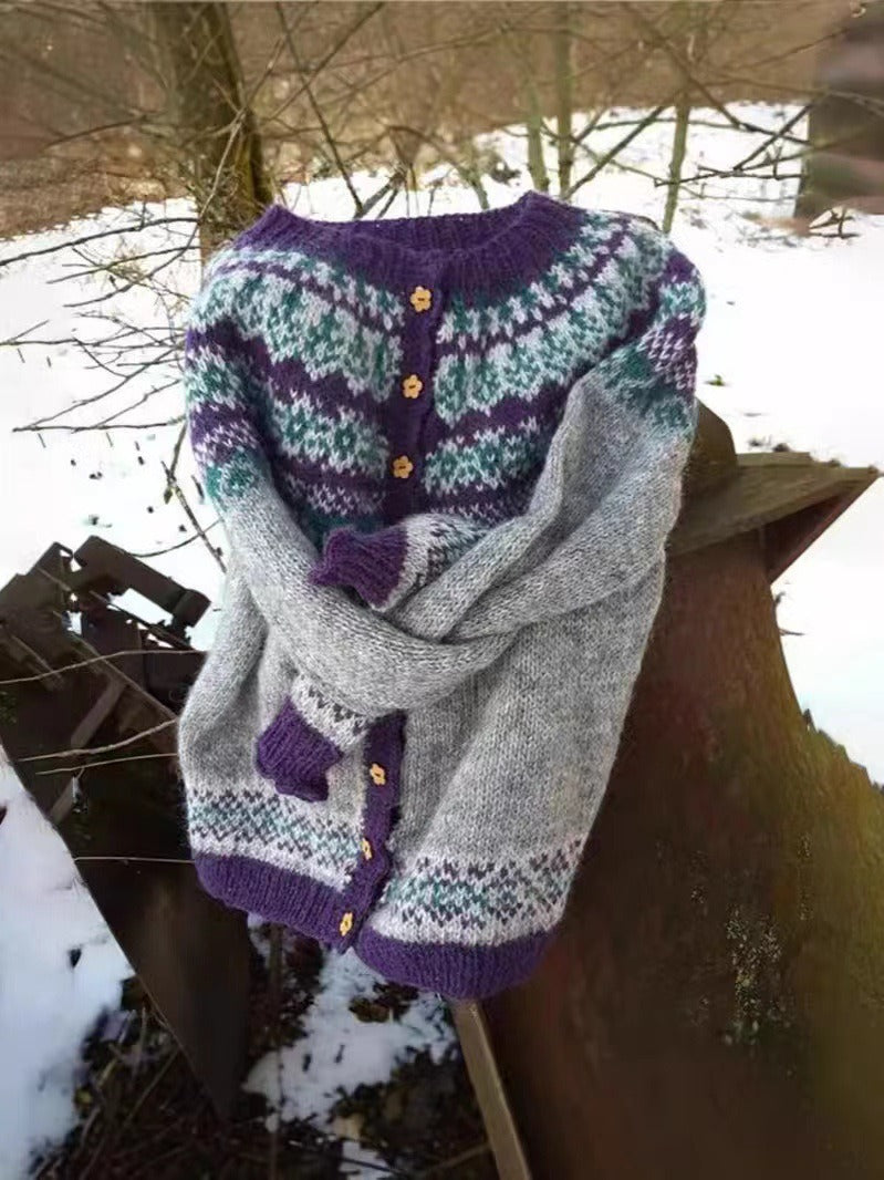 Naomie™ - Vintage Isländische Strickjacke