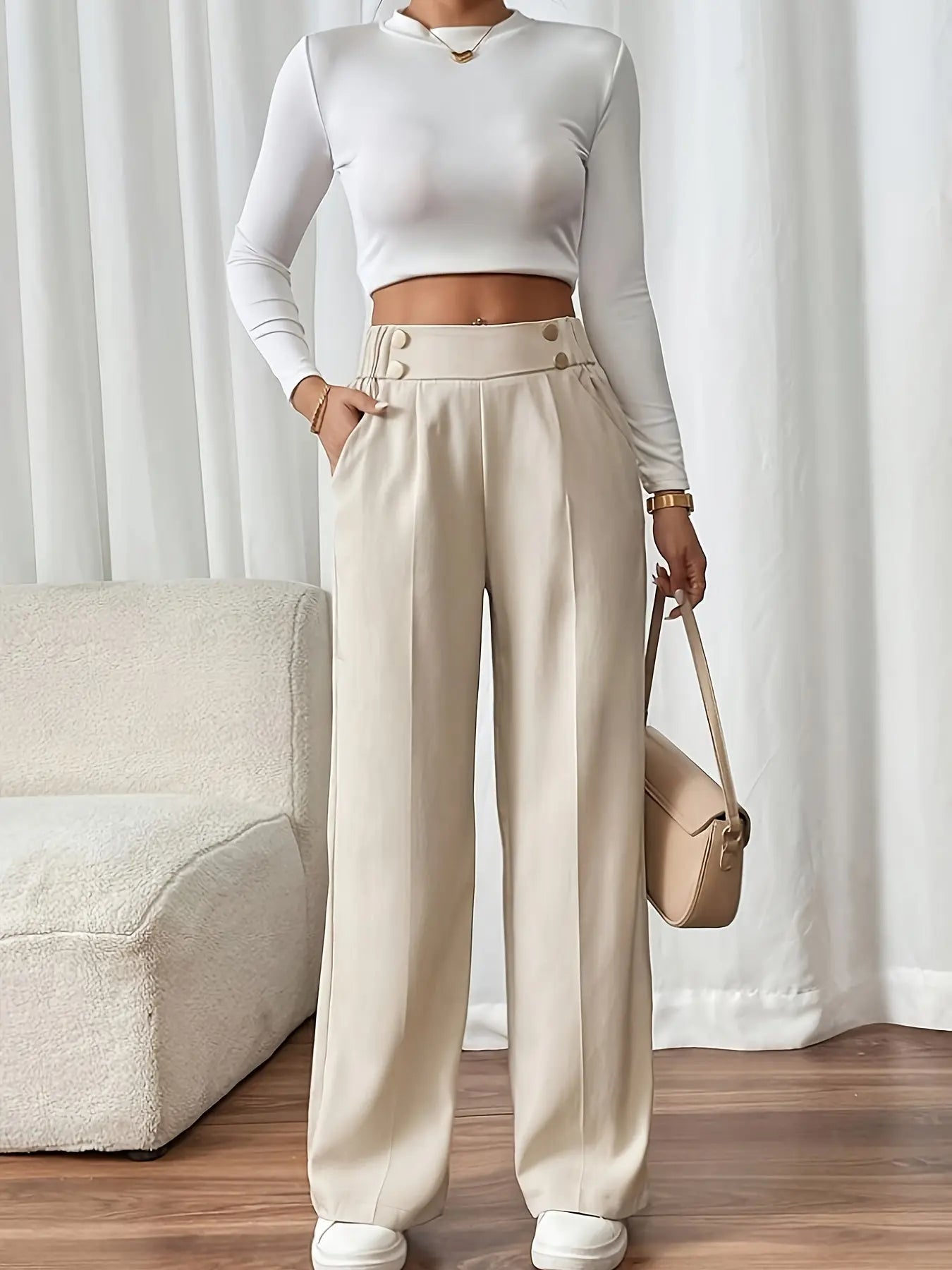 Sophie™ | Pantalon Élégant Taille Haute - Montela