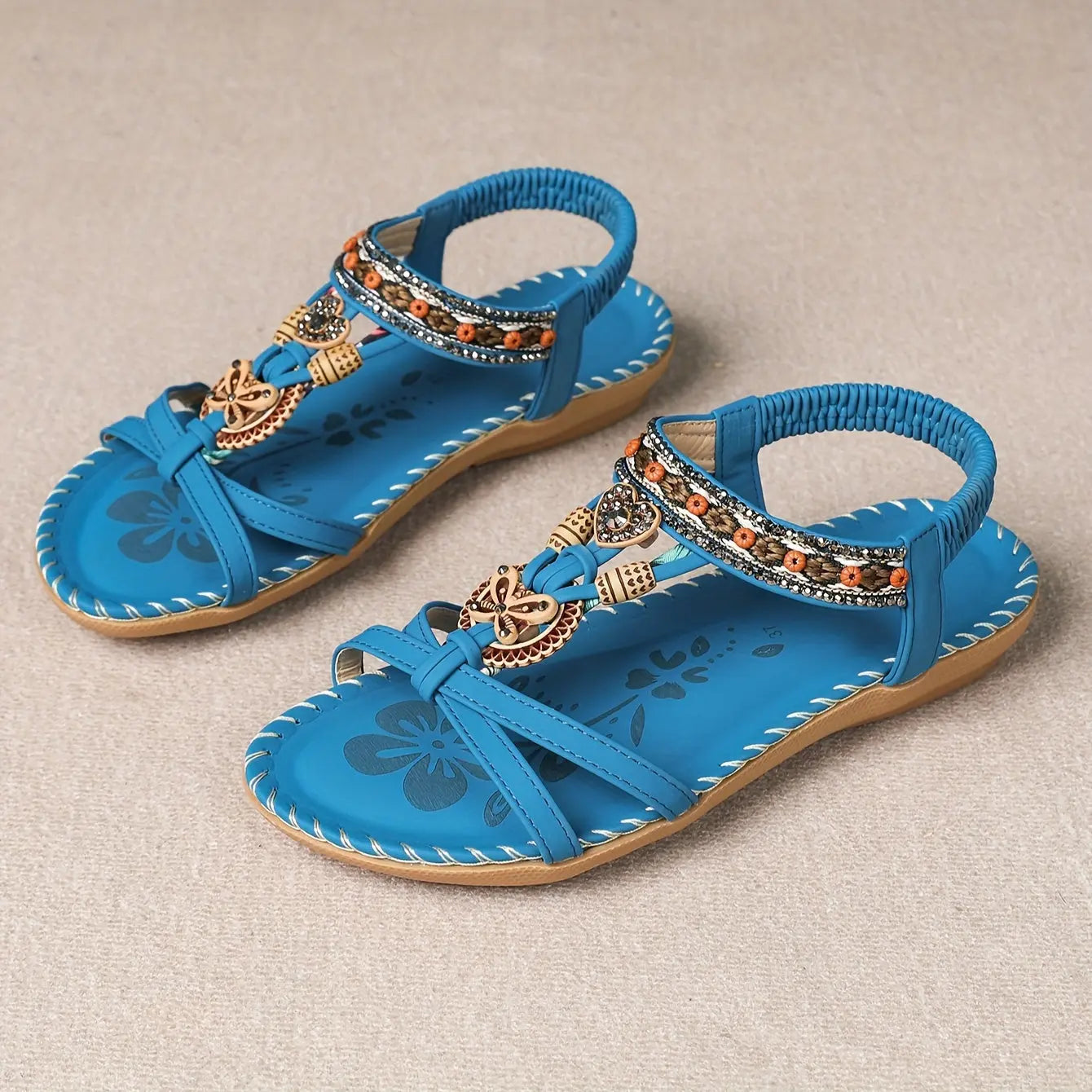 Élise™ | Flache Boho-Sandalen mit Schmetterlingsdesign