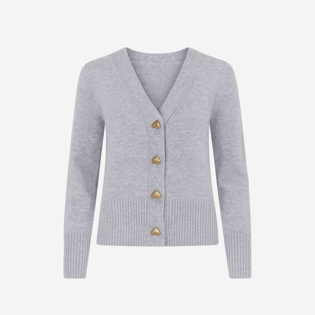 Adele™ – Weiche Strickjacke mit Herzknöpfen