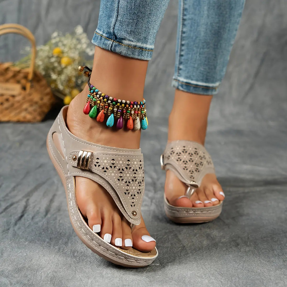 Élodie™ | Keil-Zehensandalen für Dame