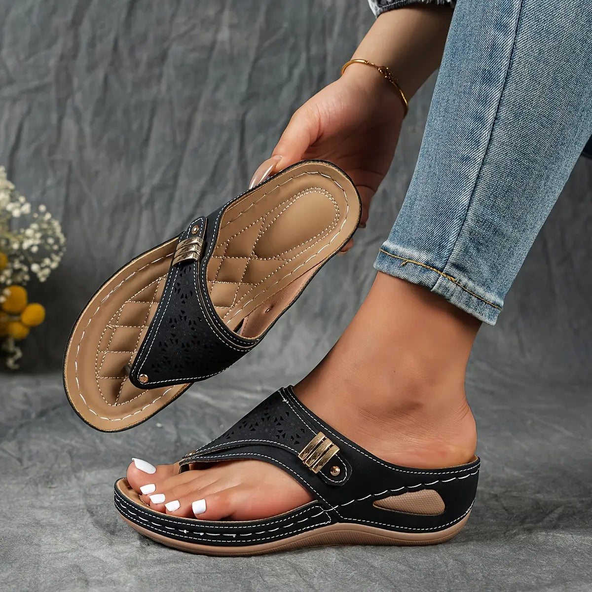 Élodie™ | Keil-Zehensandalen für Dame
