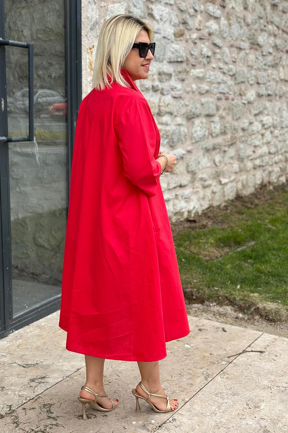 Élodie™ – Lockeres Baumwollkleid mit doppelten Taschen
