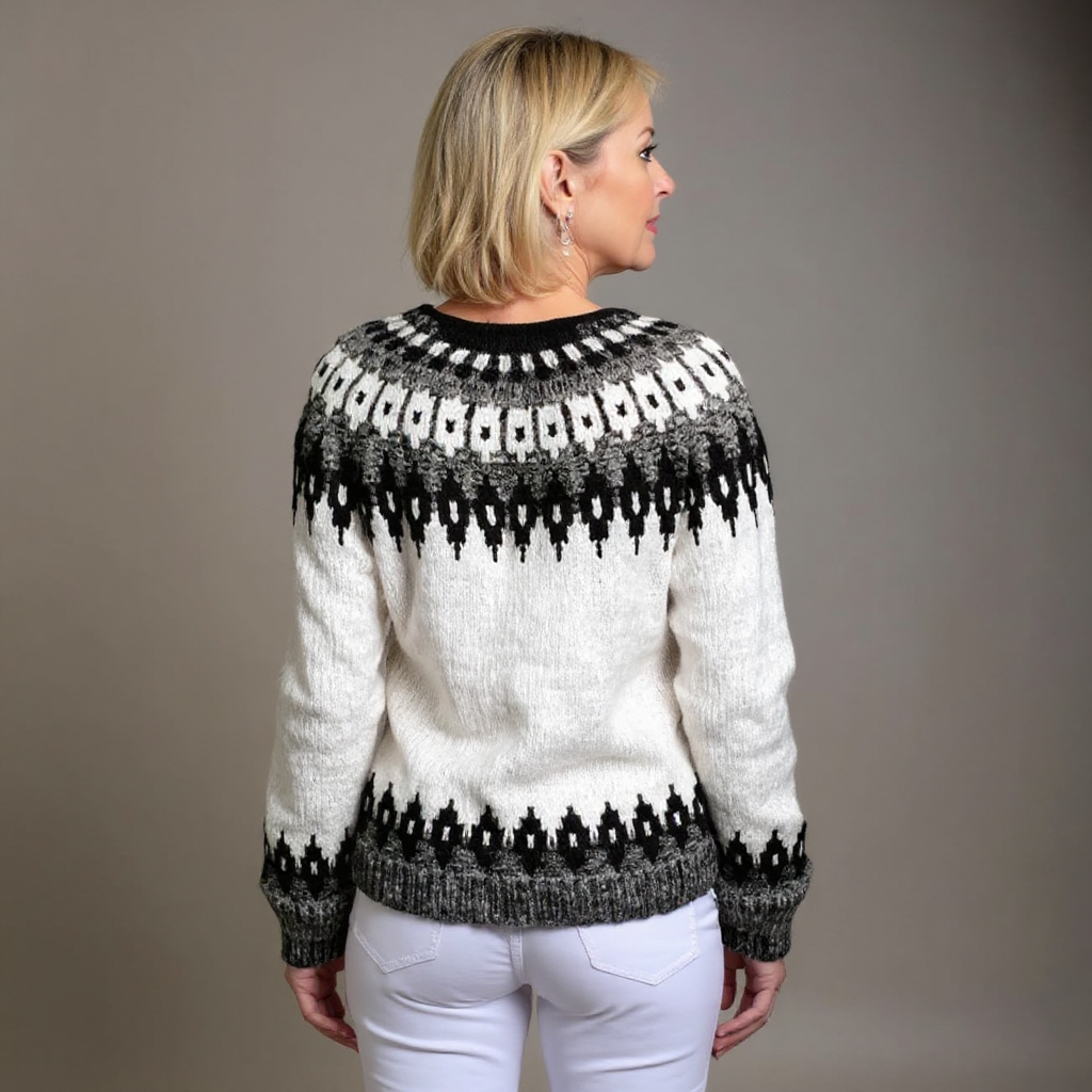 Alexa™ - Vintage Isländische Strickjacke