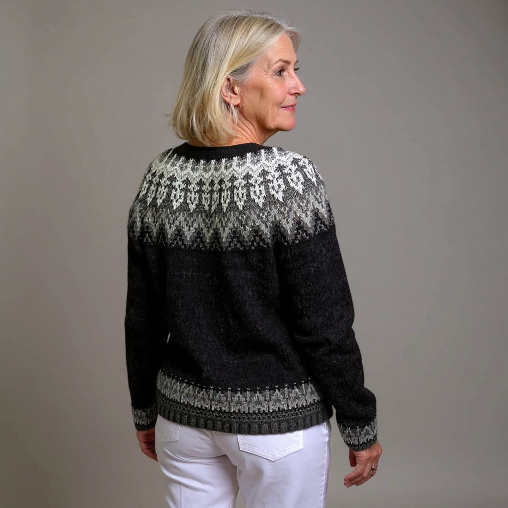 Nevaeh™ - Vintage Isländische Strickjacke