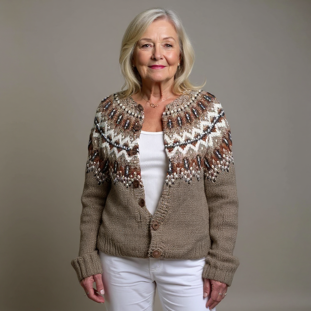 Adeline™ - Vintage Isländische Strickjacke