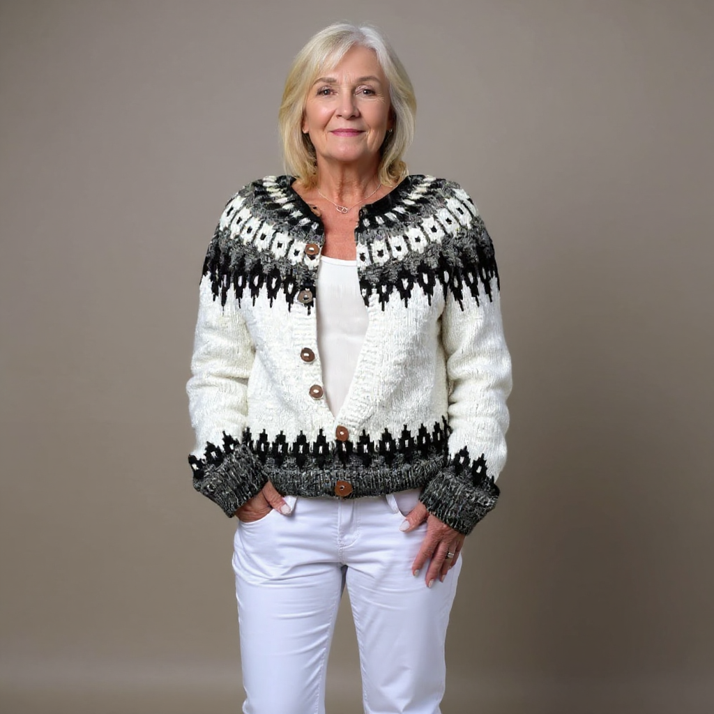 Alexa™ - Vintage Isländische Strickjacke