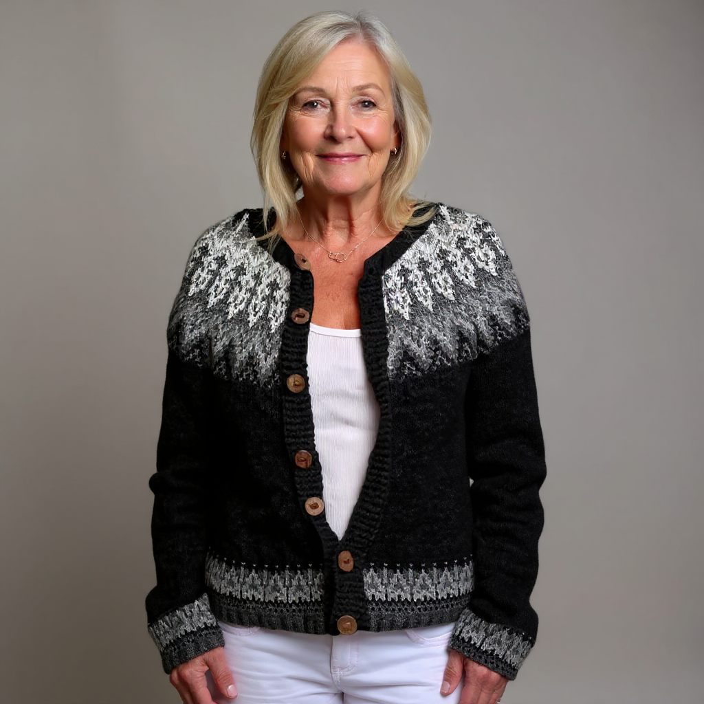 Nevaeh™ - Vintage Isländische Strickjacke