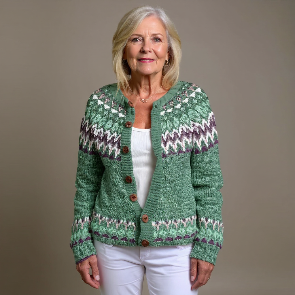 Delilah™ - Vintage Isländische Strickjacke