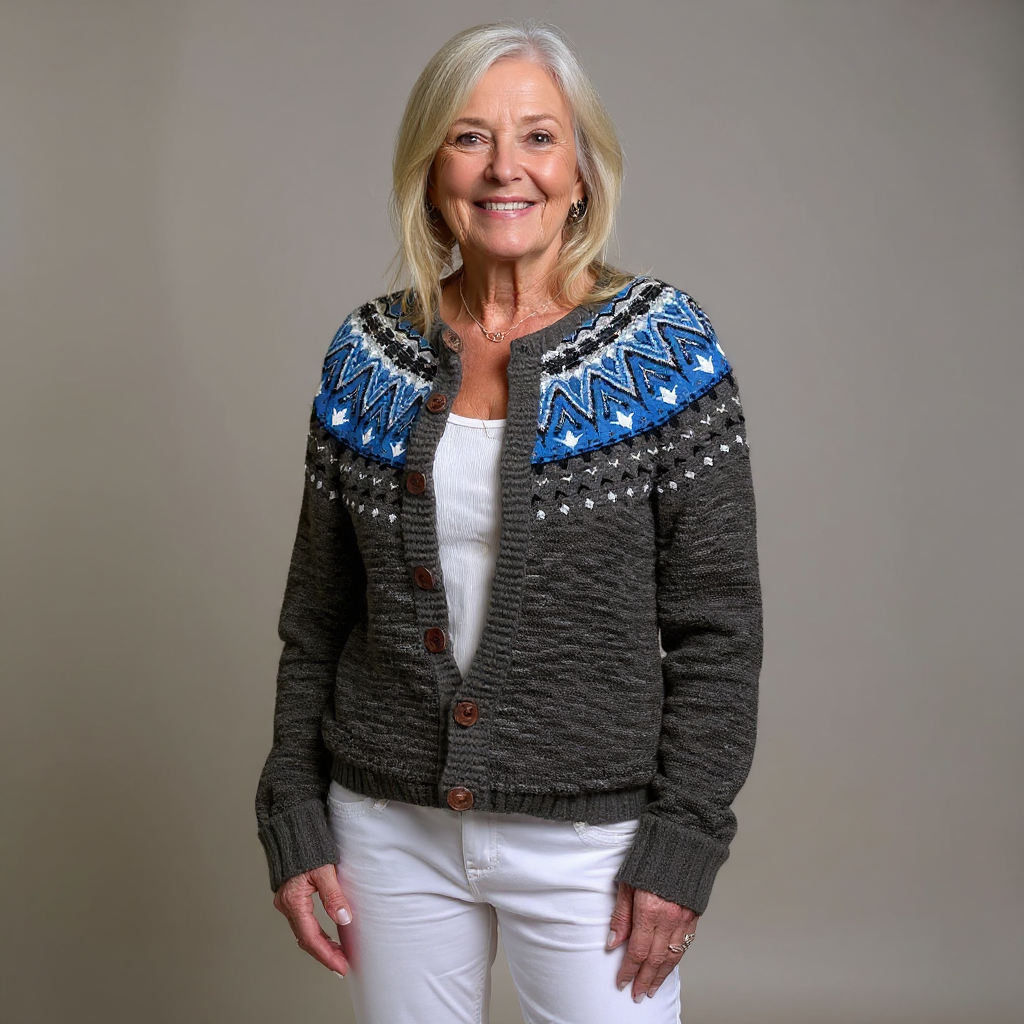 Jade™ - Vintage Isländische Strickjacke