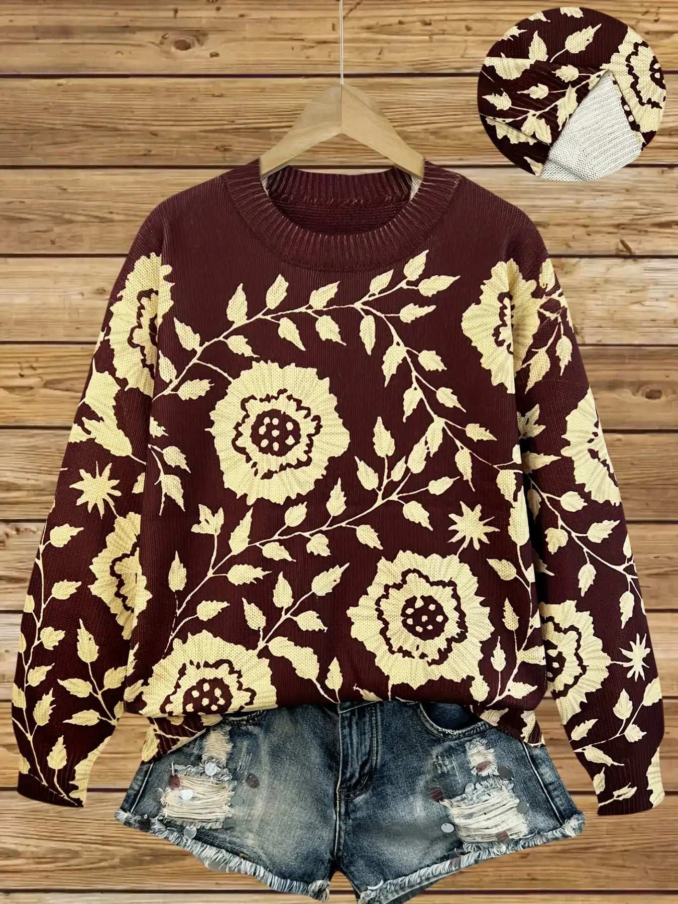 Amélie™ | Pull élégant à manches longues avec motif floral - Montela