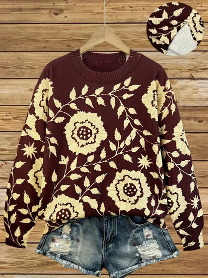 Amélie™ | Pull élégant à manches longues avec motif floral - Montela
