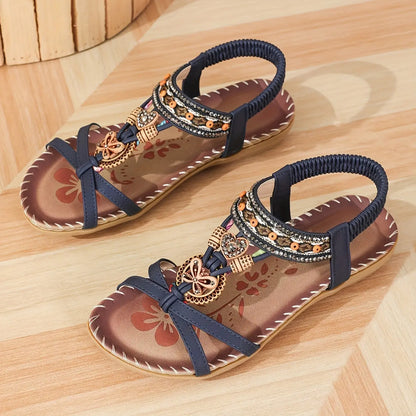 Élise™ | Flache Boho-Sandalen mit Schmetterlingsdesign