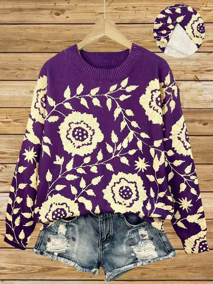 Amélie™ | Pull élégant à manches longues avec motif floral - Montela