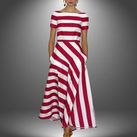 Montela™ | Gestreiftes Maxikleid – Handgefertigt