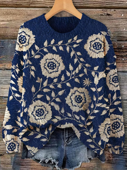 Amélie™ | Pull élégant à manches longues avec motif floral - Montela