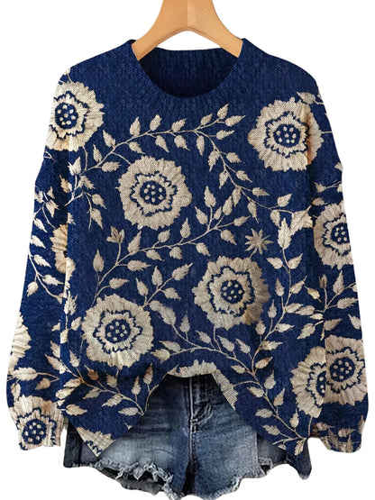 Amélie™ | Pull élégant à manches longues avec motif floral - Montela
