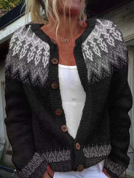 Nevaeh™ -  Vintage Isländische Strickjacke