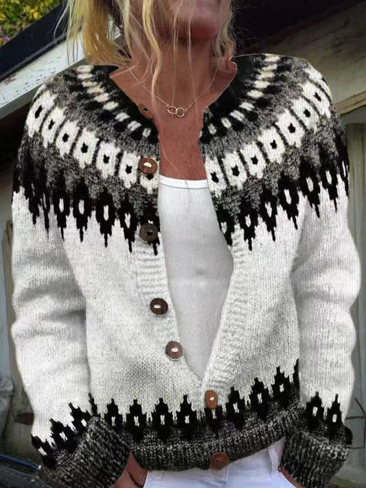 Alexa™ - Vintage Isländische Strickjacke
