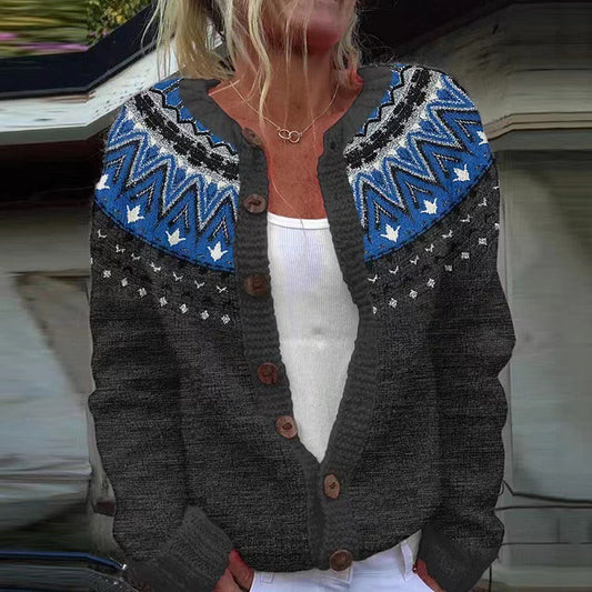 Jade™ - Vintage Isländische Strickjacke