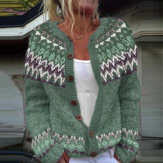 Delilah™ - Vintage Isländische Strickjacke