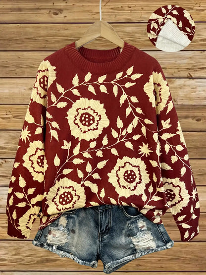 Amélie™ | Pull élégant à manches longues avec motif floral - Montela