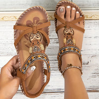 Élise™ | Flache Boho-Sandalen mit Schmetterlingsdesign