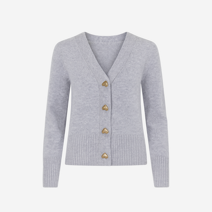 Adele™ – Weiche Strickjacke mit Herzknöpfen