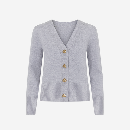 Adele™ – Weiche Strickjacke mit Herzknöpfen