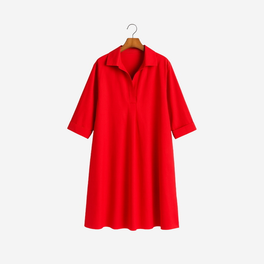 Élodie™ – Lockeres Baumwollkleid mit doppelten Taschen