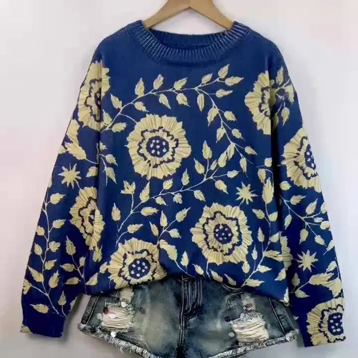 Amélie™ | Pull élégant à manches longues avec motif floral - Montela