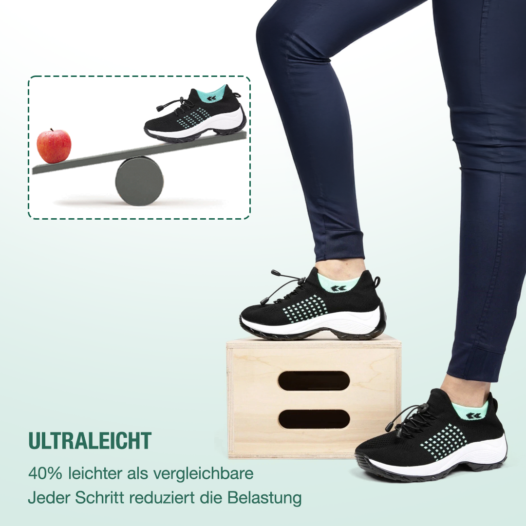 Ambulo Orthopädische Schuhe Strickstoff - Grün Schwarz