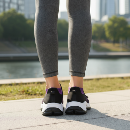 Ambulo Orthopädische Schuhe Strickstoff - Lila Schwarz