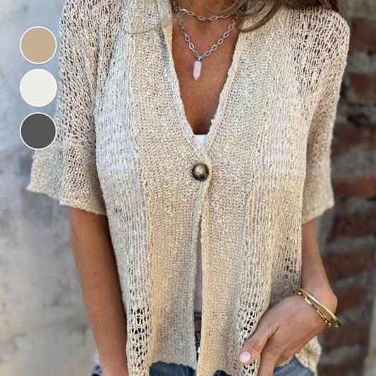 Lisa™ – Elegantes Stricktop mit Knopf